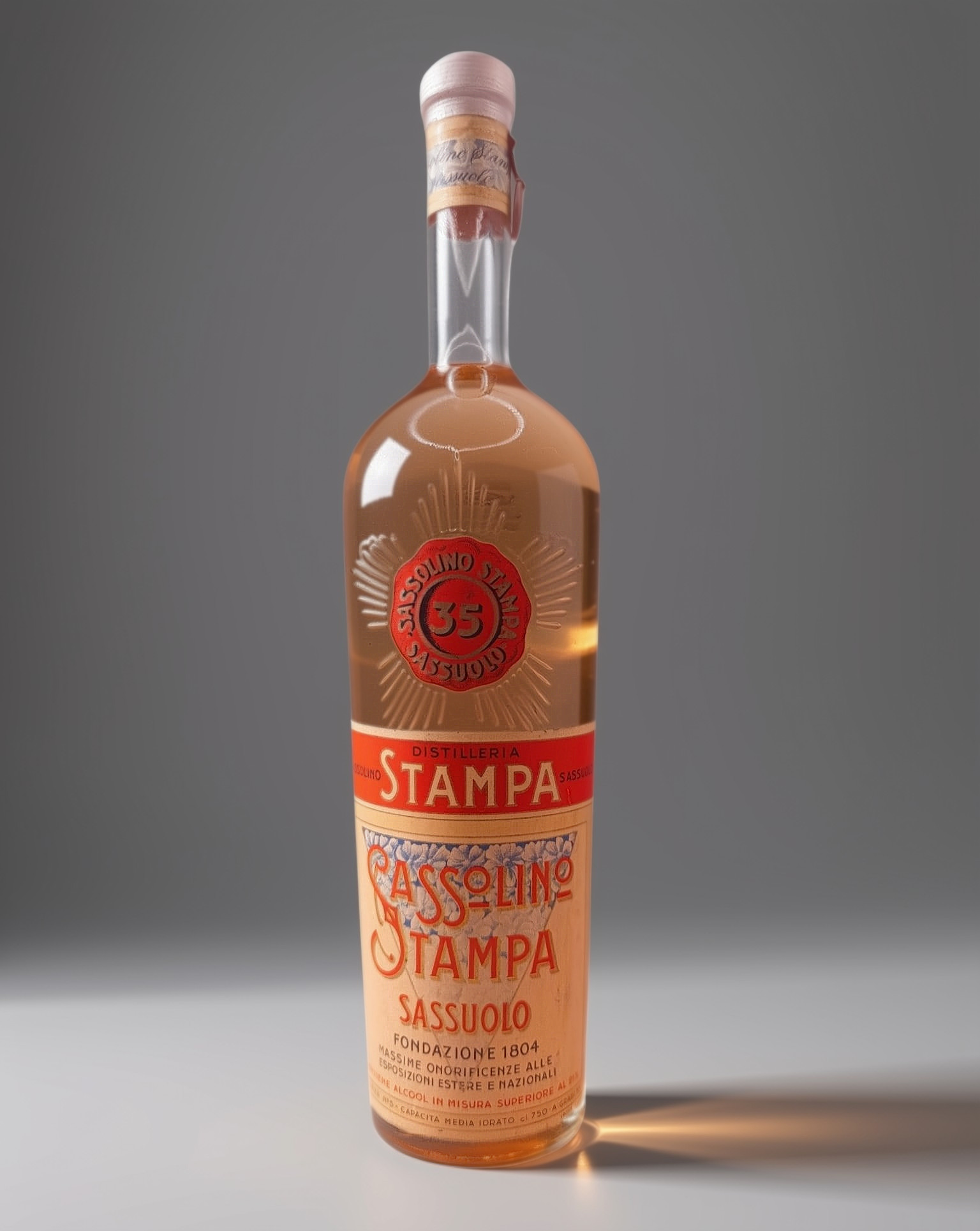 Liquore SASSOLINO - Distelleria STAMPA - sigillo Stella '1950s
