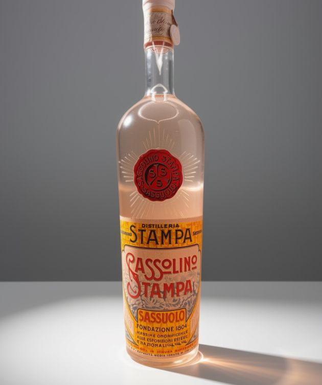 Liquore SASSOLINO - Distelleria STAMPA - Sigillo Stella '1950s
