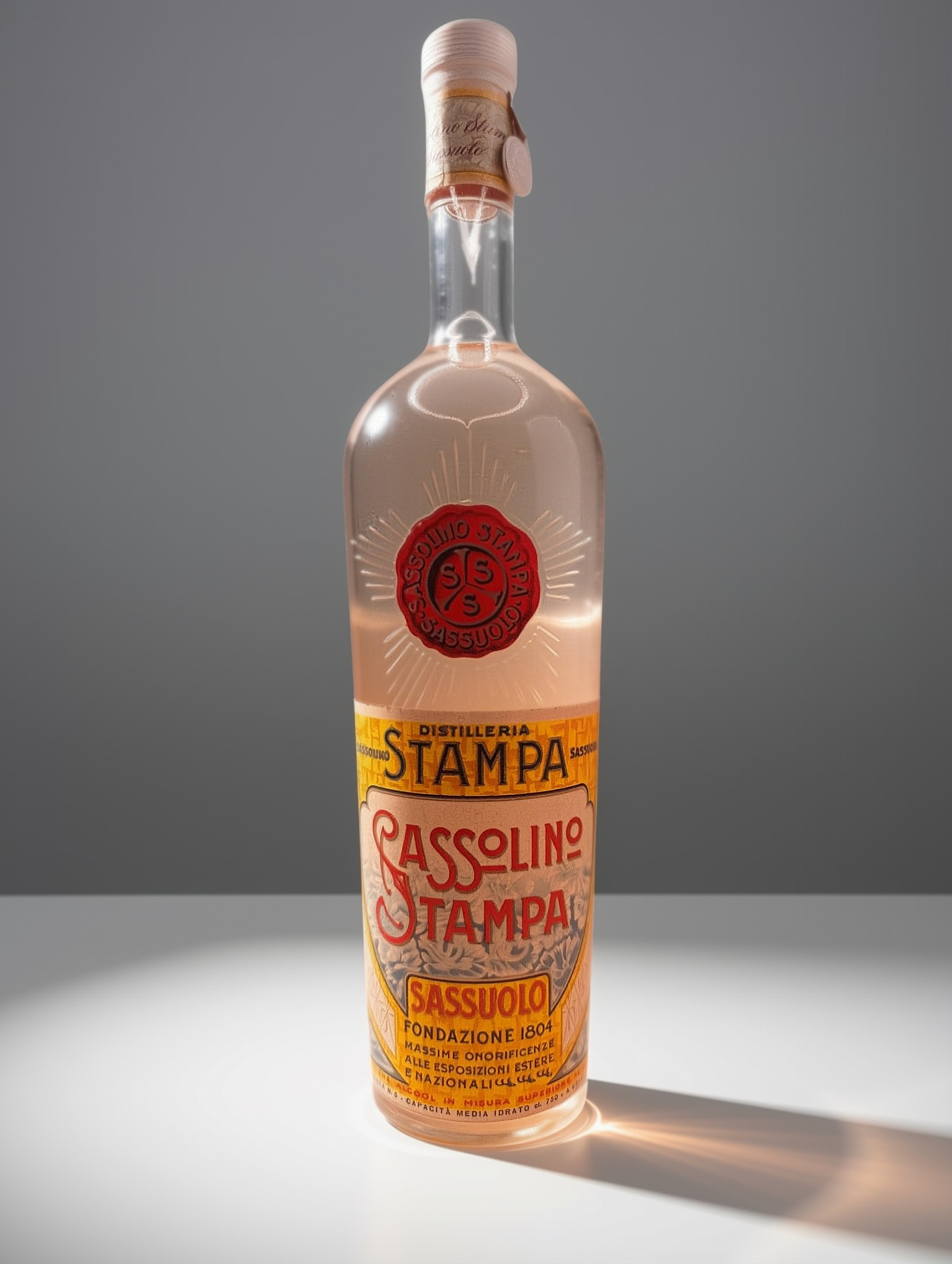 Liquore SASSOLINO - Distelleria STAMPA - Sigillo Stella '1950s